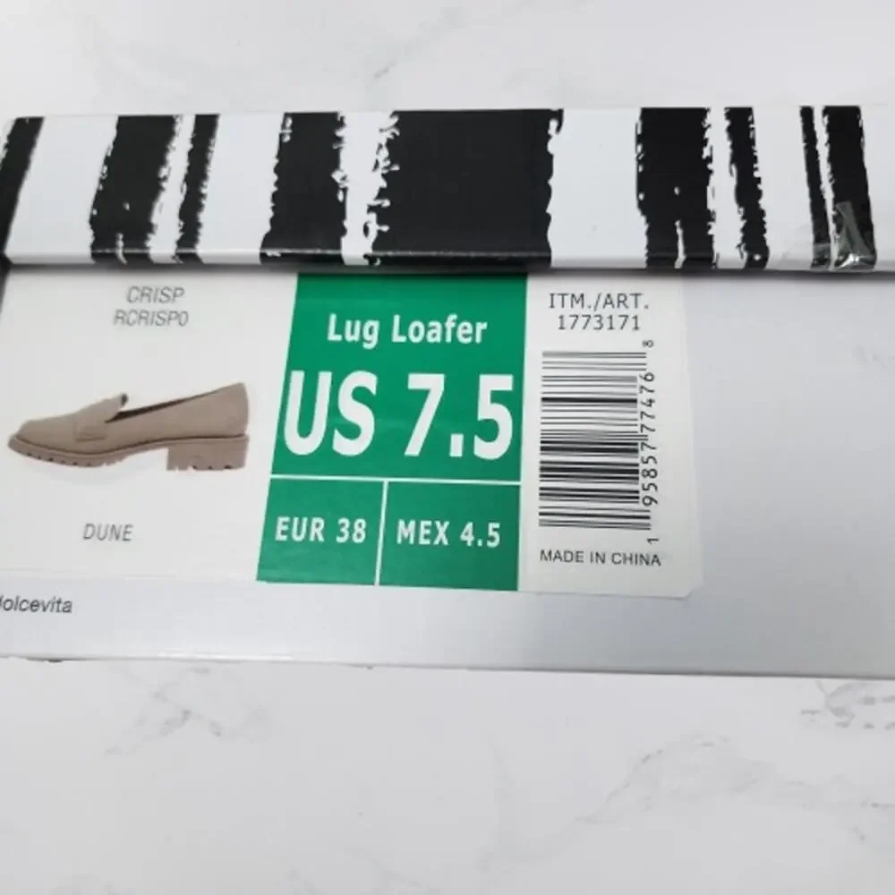 Dolce Vita Slip on Lug Loafer Dune 7.5 Crisp New with Box